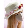 Plaid Bowknot Cute Strawberry Lolita Straw Hat