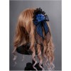 Obsidian Butterfly Dance Series Jewelry Blue Rose Gothic Lolita Hair Clip
