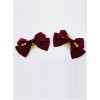 Kaguya Rabbit Series Bowknot Wine Red Lolita Tuck Comb