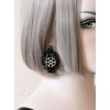 Steampunk Black Mechanical Gear Wheel Pendant Lolita Earrings