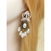 White Lace Pearl Bridal Classic Lolita Earrings