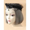 Black Lace Imperial Crown Veil Half Face Gothic Lolita Mask