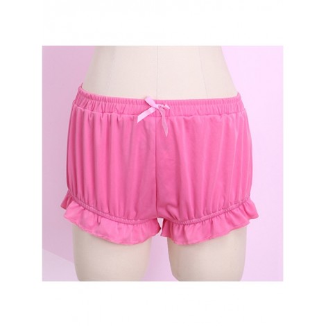 Pure Rose Red Cute Pink Bowknot Sweet Lolita Bloomers