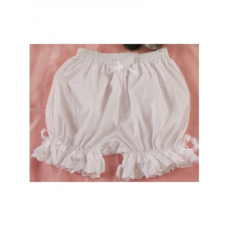 Cotton Pure White Lace Lolita Opaque Bloomers