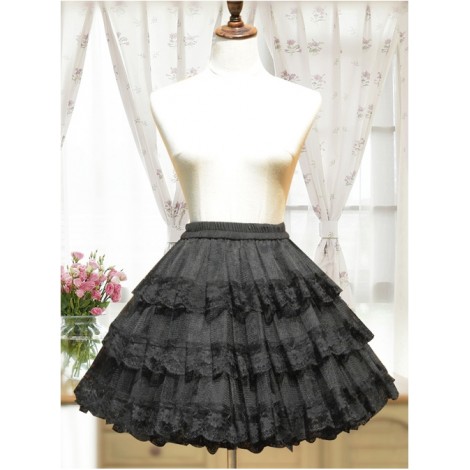 Cotton Black Lining Voile Lolita Skirt