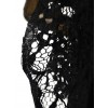 Gothic Retro Black Lace Embroidery Big Hem Long Skirt