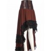 Steampunk Irregular Front Short After Long High Waist Lace-up Skirt