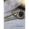 Steampunk Gear Chain Rose Vows Contract Reel Retro Brooch
