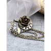 Steampunk Gear Chain Rose Vows Contract Reel Retro Brooch