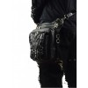 Steam Punk Rivet Chain Black Multi-function Outdoors Men's Inclined Shoulder Bag