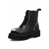 Punk Black Rivet High-top Thick Sole Women's Round-toe Martin Boots
