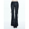 Steam Punk Gothic Ribbons Retro Dark Feather Pattern Flare Trousers For Women
