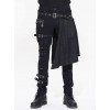 Steampunk Black Slim Gothic Detachable Waistband Men' Ripped Trousers