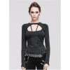 Steam Punk Gothic Do The Old Slim Fit Hollow Out Backless Long Sleeve T-shirt