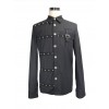 Steampunk Metal Buttons Black Pure Cotton Men's Long Sleeve Shirt