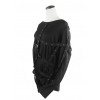 Steampunk Bundled Style Pure Black Round Collar Long Sleeve T-shirt