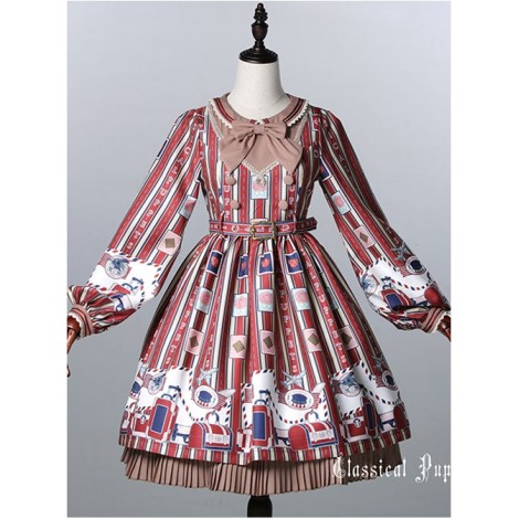 Classical doll to travel it! Wine red Lolita OP