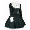 Pure Color Lace-up Punk Lolita Deep Collar Dress