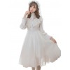Pure Color Lace Gothic Lolita Long Sleeve Dress