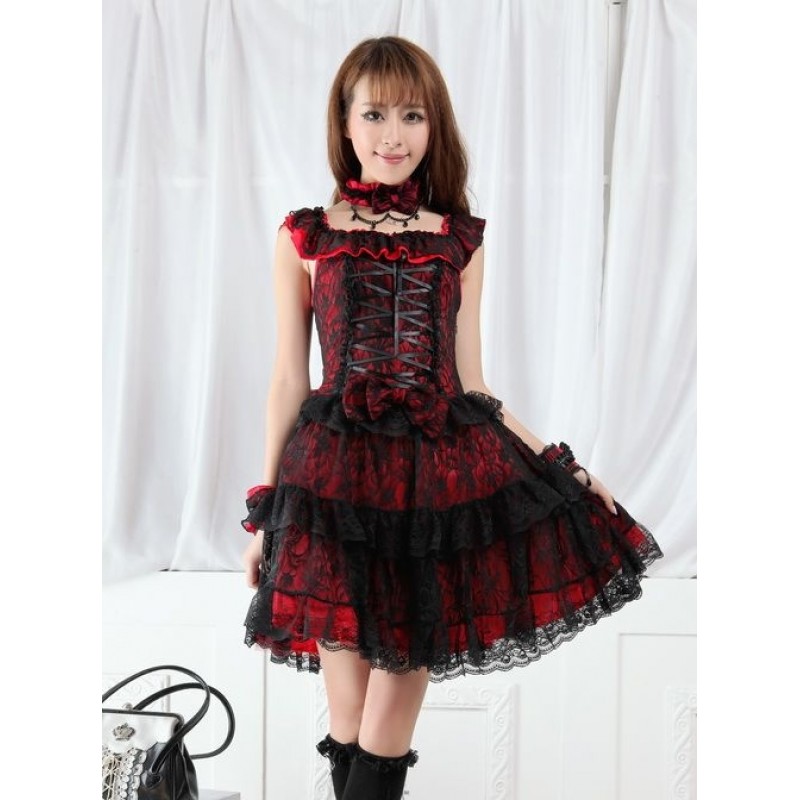 Red And Black Lace G...