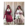 Palace Style Retro Lace Long Sleeve Red Gothic Lolita Dress