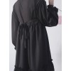 The Castle Under The Moonlight Pure Black Gothic Lolita Long Sleeve Dress
