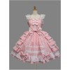 White Lace Pink Bowknot Sweet Lolita Sling Dress
