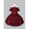 Black Chiffon Binding Strap Off-the-shoulder Classic Lolita Dress