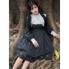 Unknown Poem Series Cross Embroidery Gothic Lolita Black Long Sleeve Dress